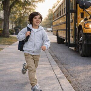 Back to School Fleece Jacket Hoodie Boys & Girls - Long Sleeves Full Zip